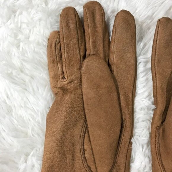 Newport News Genuine Leather Triple Top Seam Camel Gloves - Picture 7 of 9